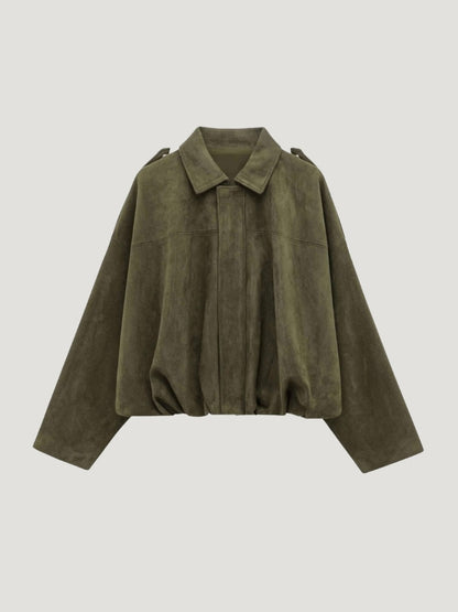 Lara | Suede Bomber Jacket