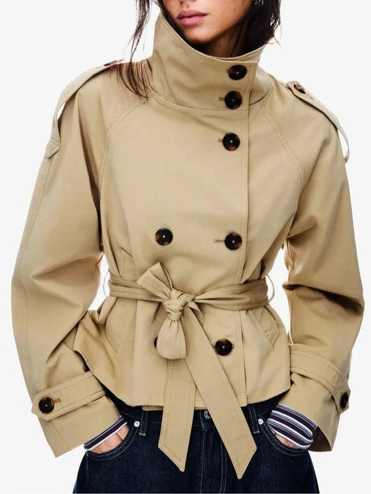 Cath | Short Belted Trench Coat - main view