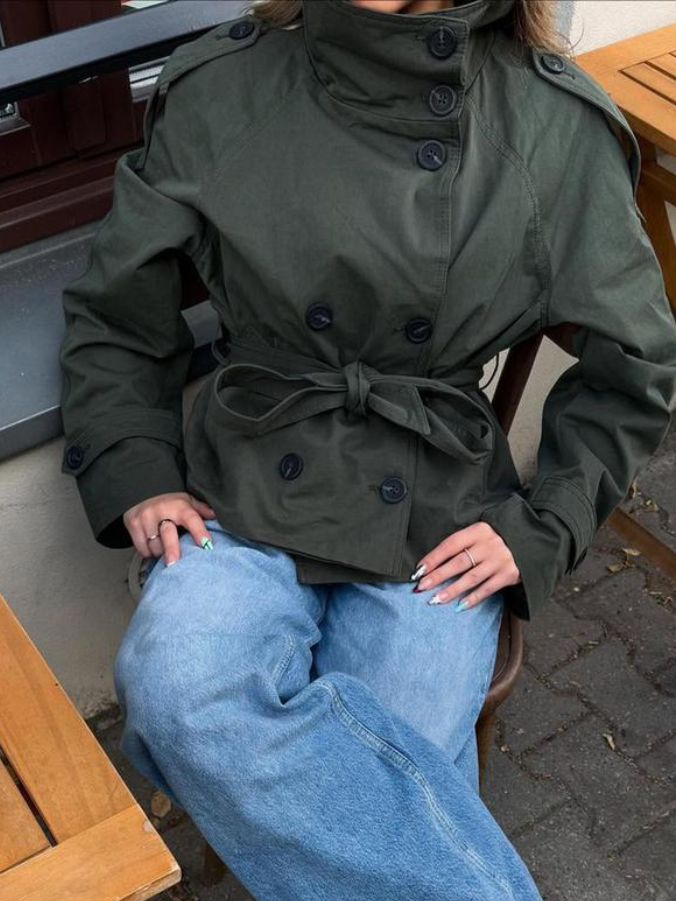 Cath | Short Belted Trench Coat