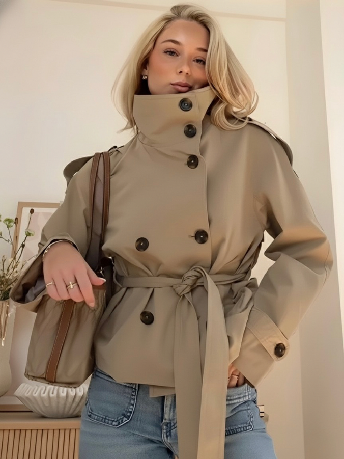 Cath | Short Belted Trench Coat