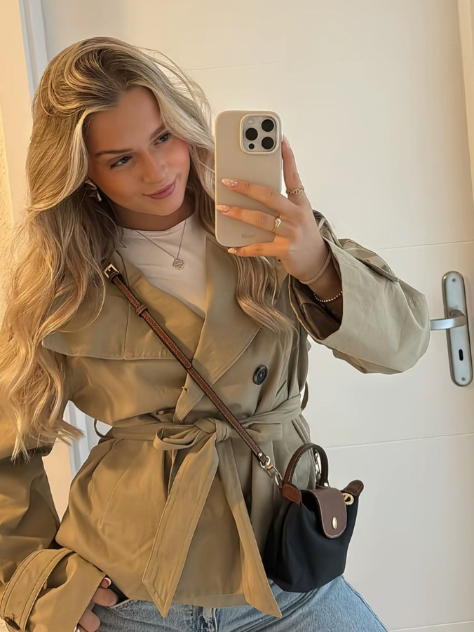 Cath | Short Belted Trench Coat