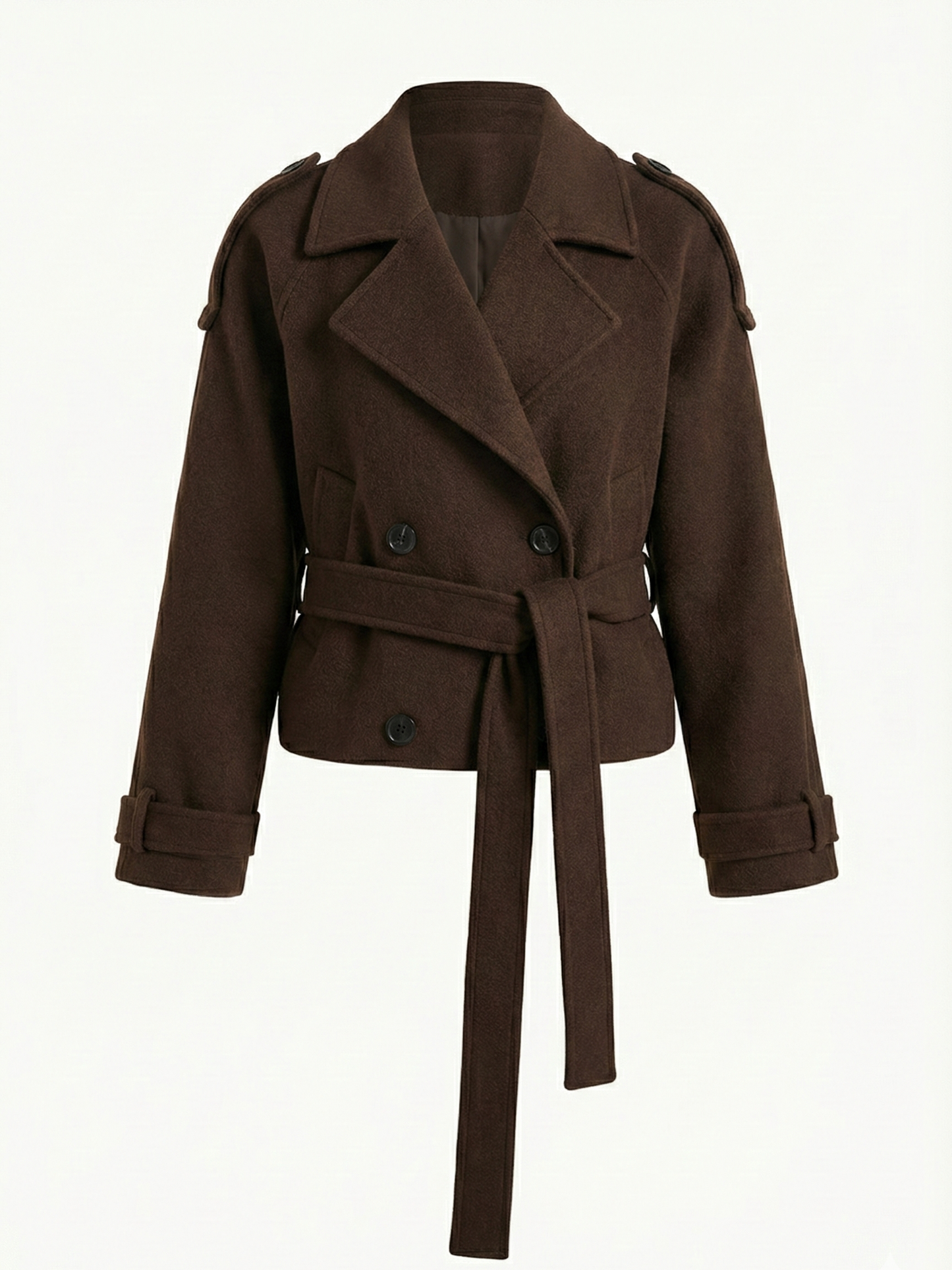 Camille | Brown Blend Cropped Trench Jacket