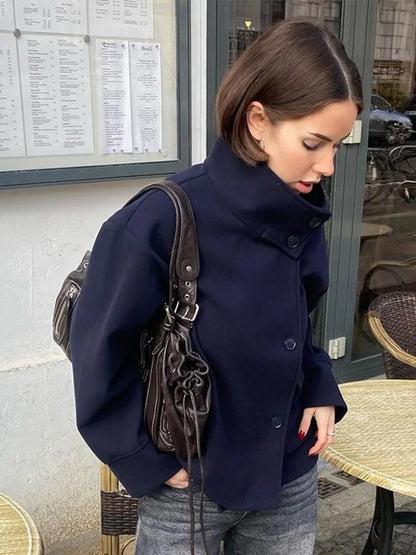 Martha | High-Neck Buttoned Jacket