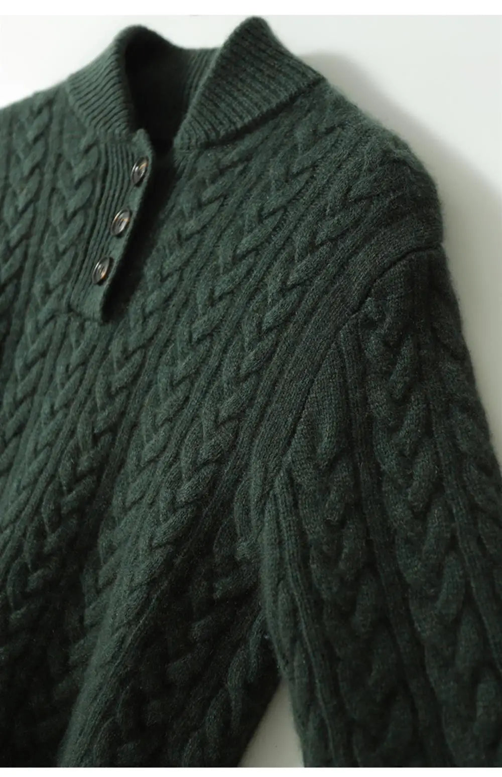 Arden Button-Up Cashmere Blend Cable-Knit Slim Fit Sweater