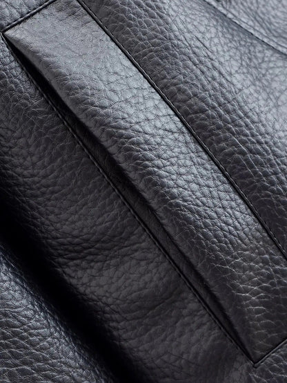 Felicia | Oversized High-Neck Faux Leather Jacket