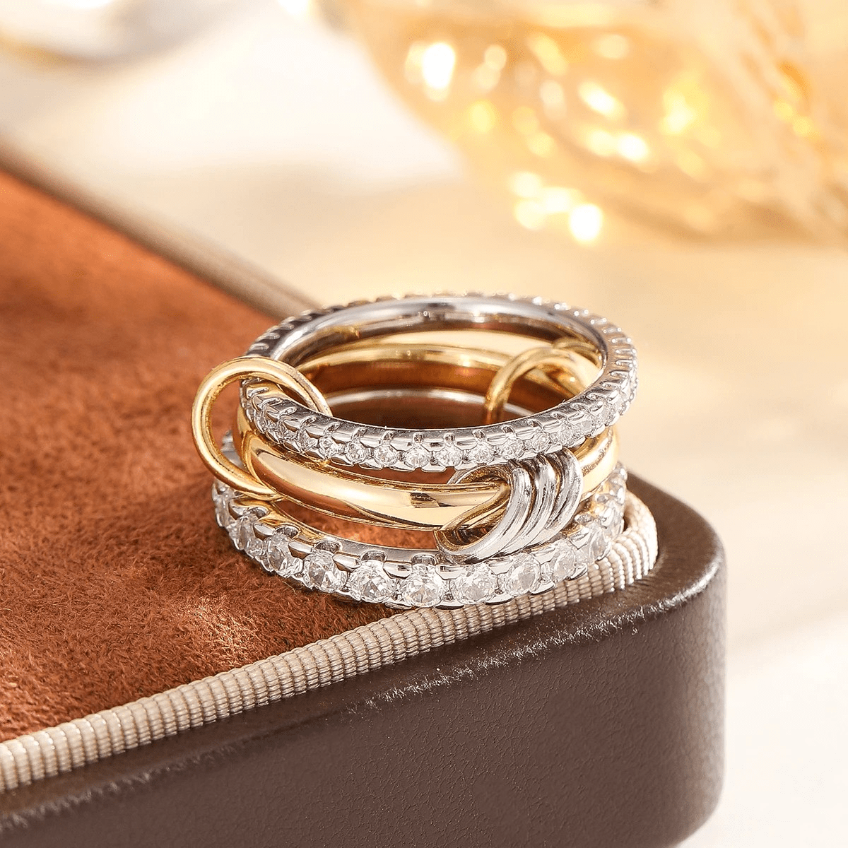 Golden Aura – Hypoallergenic Women’s Ring with Zirconia