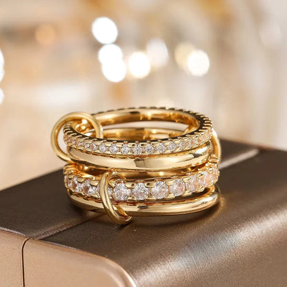 Golden Aura – Hypoallergenic Women’s Ring with Zirconia