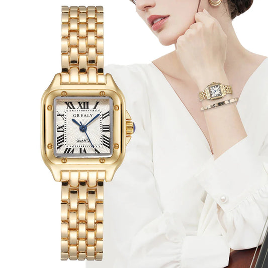 Luxury Quartz Women's Wristwatch with Roman Numerals - main view