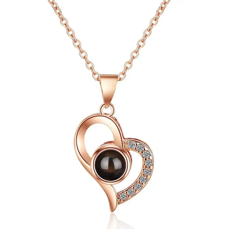 Rose of Love Heart Necklace
