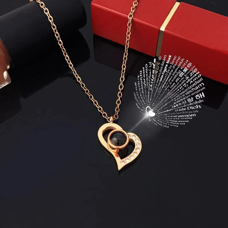 Rose of Love Heart Necklace