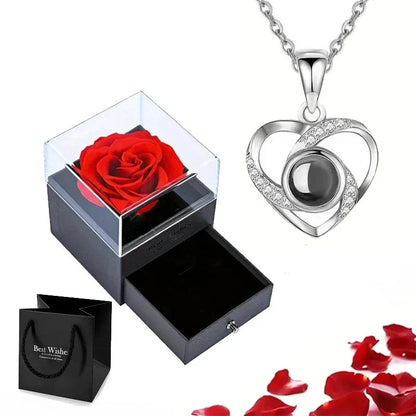 Rose of Love Heart Necklace