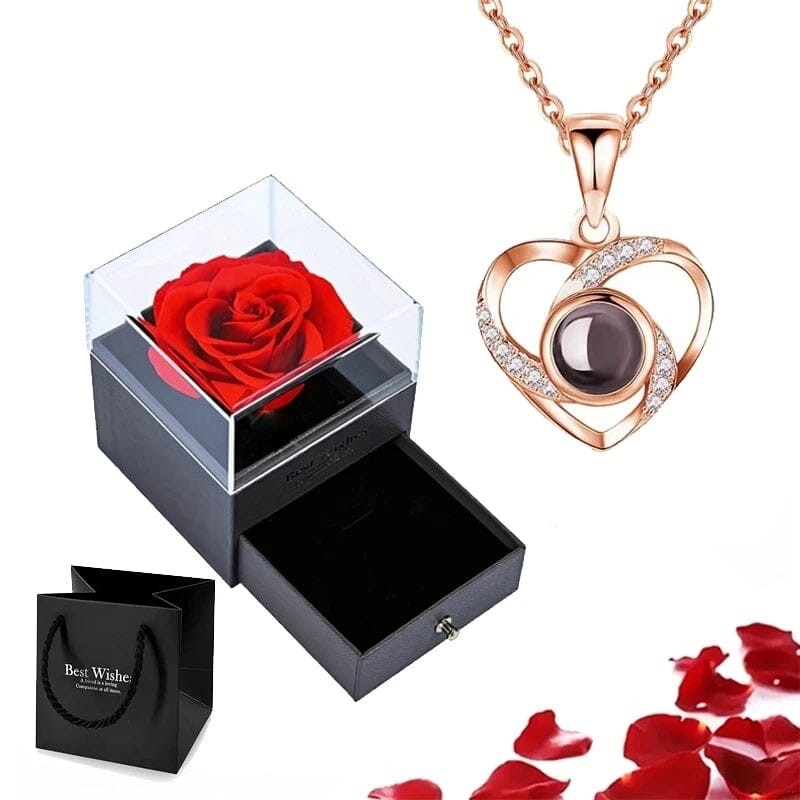 Rose of Love Heart Necklace